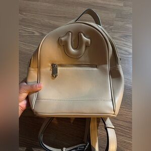 True Religion Tan Leather Backpack